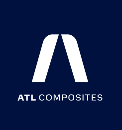 ATL Composites stacked logo in white