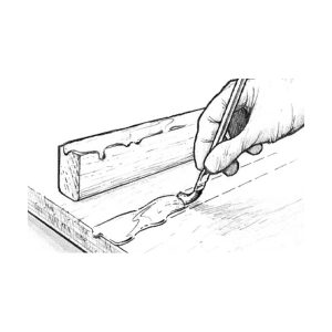 Diagram: applying neat epoxy resin and hardener mixture to the bonding surface.