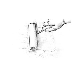 Diagram: rolling epoxy onto a surface in a thin even film.